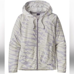 Patagonia Hoodie Women’s Medium White Full Zip Coastal Hideaway Suncover Hoody
